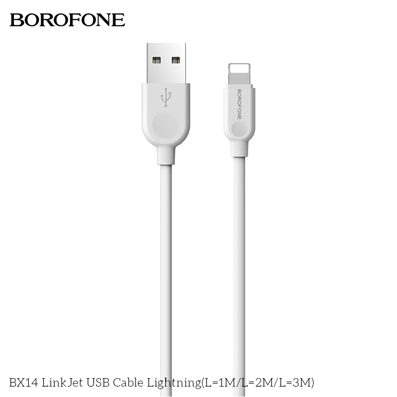 BOROFONE BX14 LinkJet USB-A to Lightning cable 2m NZ 3